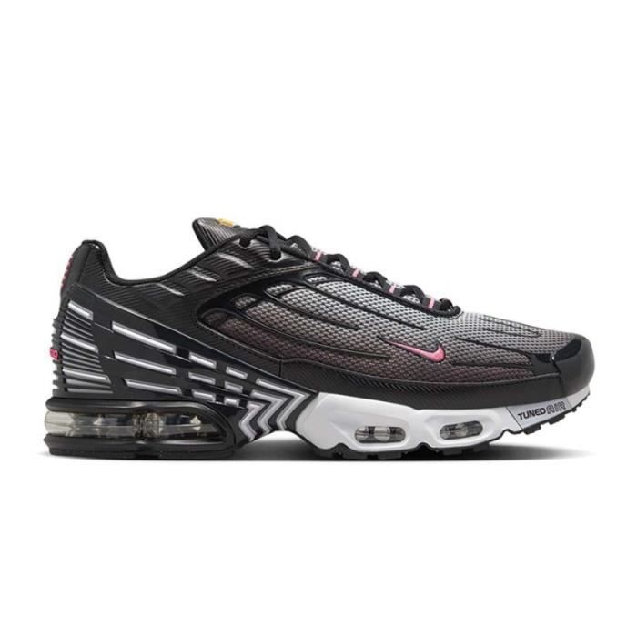 Nike Baskets - NIKE - Air Max Plus III - Noir avec Touches Rose - Amorti Max Air - Tige en Mesh et Cuir Synthétique
