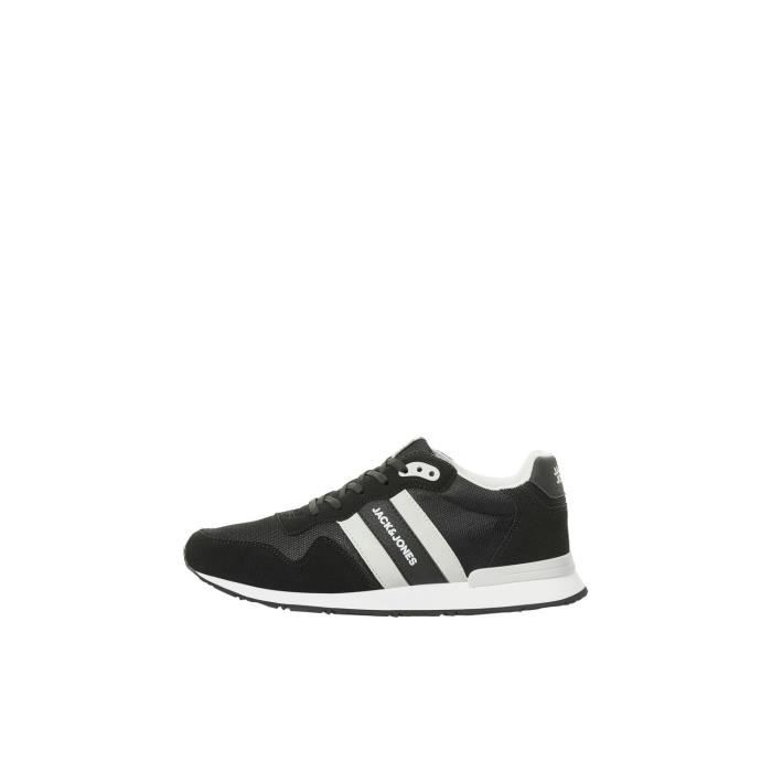 jack & jones Baskets Homme - JACK & JONES - Gris Anthracite - Maille Respirante - Lacets Plats