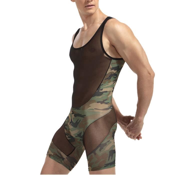 YIZYIF Combinaison Homme Sexy Transparente Bodysuit Sport Jumpsuit  Débardeur Musculation M-XXL Camouflage Camouflage - Cdiscount Prêt-à-Porter