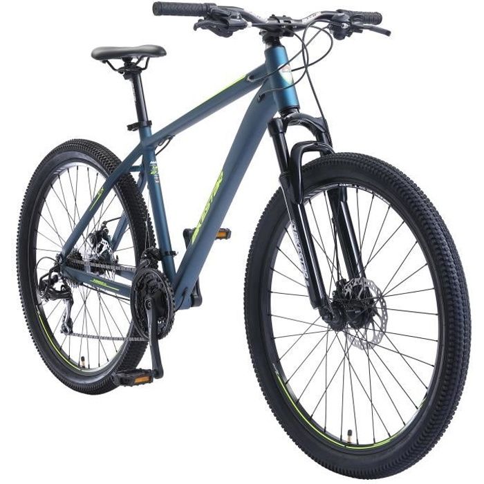 VTT BIKESTAR 27,5 Pouces 21 vitesses Shimano avec frein à disque Hardtail - Pétrole Jaune