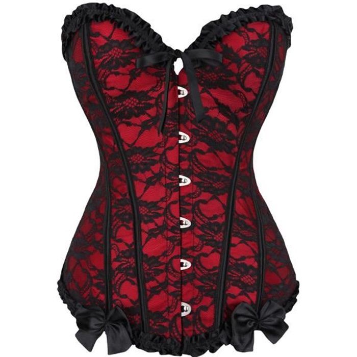 Femmes Corset Gothique Brocart Bustier Steampunk Pour Halloween Corset