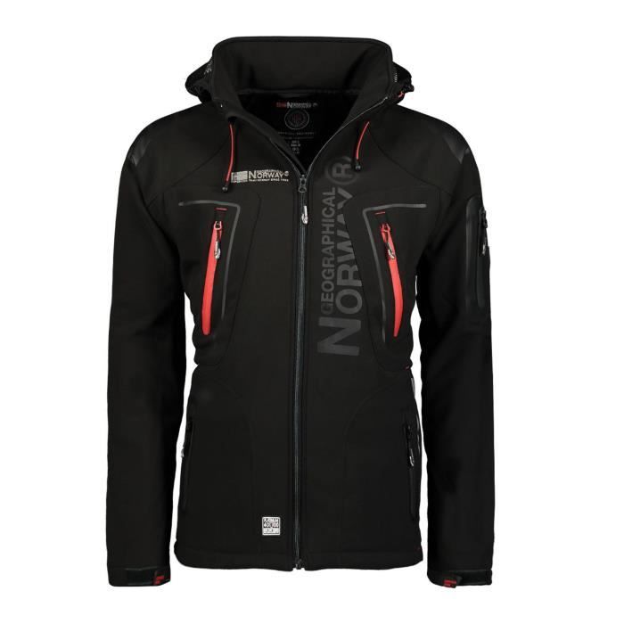 Veste Softshell Homme Impermeable - Geographical Norway - TECHNO MEN - Noir Rouge XL