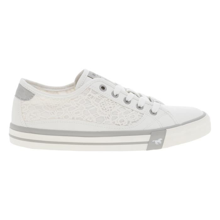 basket blanche mustang femme