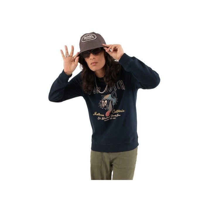 Von Dutch Sweat homme coton sweatshirt sans capuche KITT 340 g m bleu Bleu Cdiscount Pret a Porter