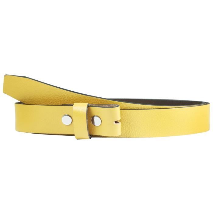 Ceinture jaune cuir veritable femme 100 cm luxe a la mode Largeur 3.4 cm 100 cm Cdiscount Pret a Porter