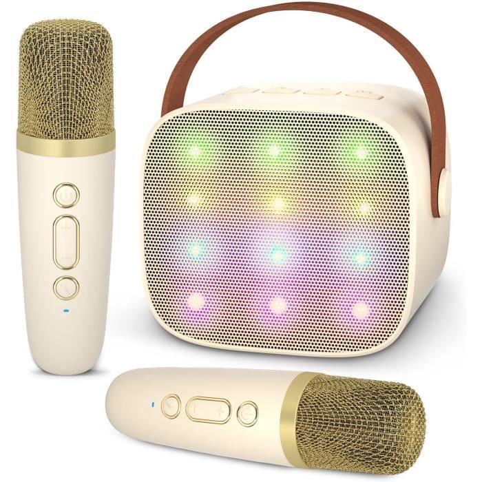 Microphone karaoké 4-en-1 Microphone sans fil avec lumière LED, microphone  portable, noir, adapté aux enfants, filles, garçons et adultes