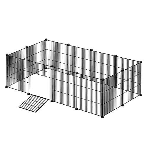 Comparer les prix de NAIZY Enclos extérieur Parc 142 x 72 x 36 cm Parc pour chiot Noir Enclos DIY Cage extensible pour petit animal Lapin, 12 pièces