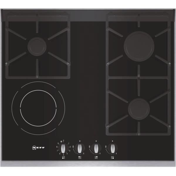 Table De Cuisson Mixte Gaz Vitrocéramique Electrolux Table De Cuisson Mixte Gaz Vitro 60cm Noir T66m6 Achat Vente