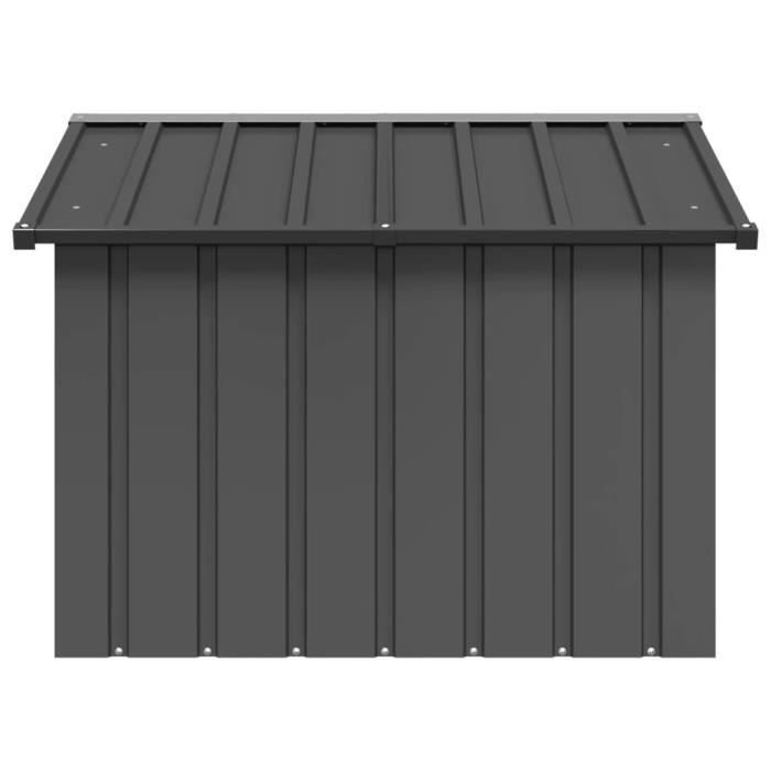 Meilleurs prix pour Niche pour chien - Omabeta - Anthracite - Acier galvanisé - 116,5x103x81,5 cm - Grand chien