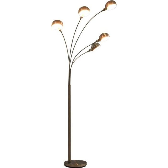 Lampadaire Salon Sur Pied 200 Cm 5 X E14 Argente Achat Vente