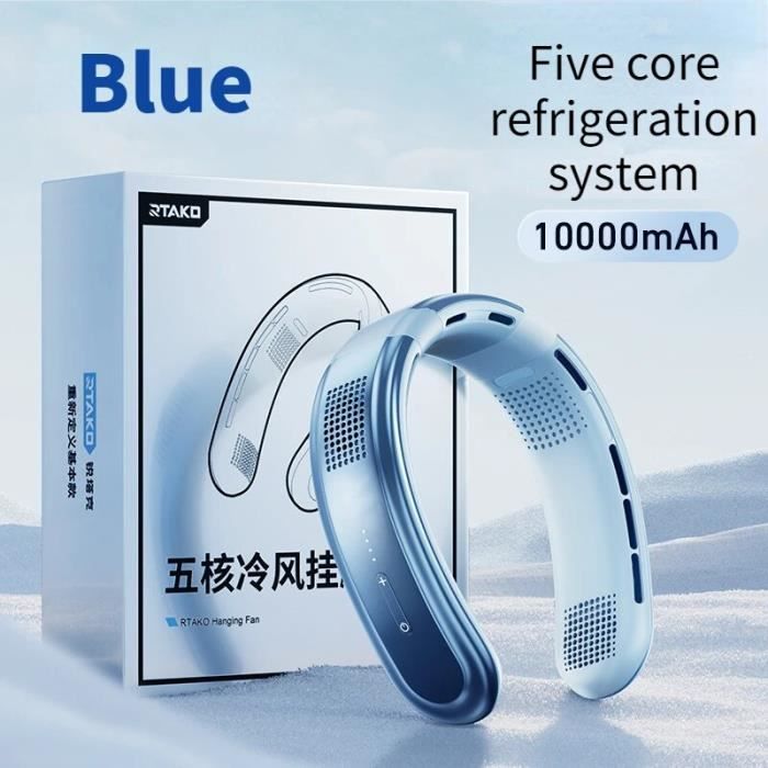Ventilateur De Cou Portable 10000mAh - 6 Vitesses USB-C - 48h D'Autonomie