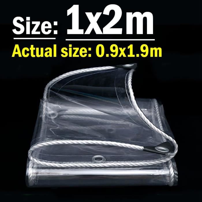 TARPAL Bâche Blanche Transparente De 3 X 3,6 M, Robuste, Imperméable, 3 Mm Avec œillets Ou Attaches Autobloquantes Pour Grandes Serres Pour Extérieur, Jardin, Ferme, Poulaillers