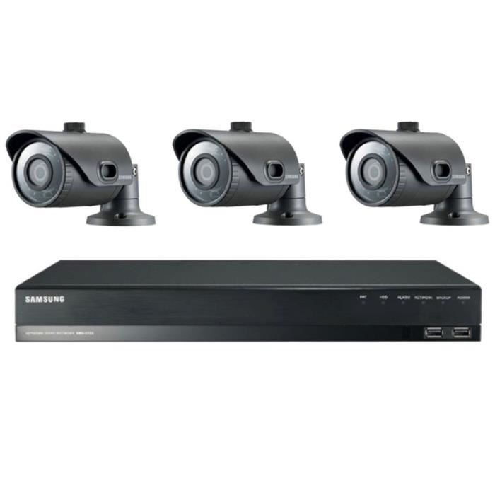 Kit de Vidéosurveillance Samsung NVR NR472S et 3 Caméras Dôme IP SNO