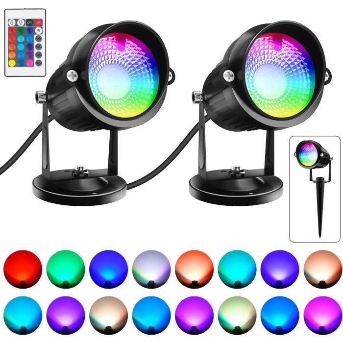 Projecteur LED RGB Extérieur Fosingut 30W | 16 Couleurs + Télécommande | IP66 Étanche Pour Jardin, Fêtes