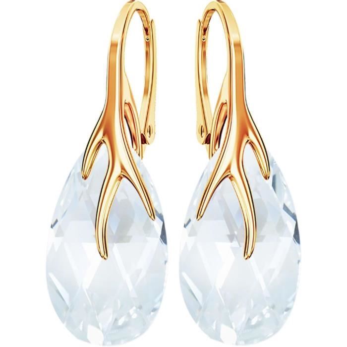 Boucles D'Oreilles Topaze Bleu Océan - Argent 925 Plaqué Or Blanc 14k, Neuves