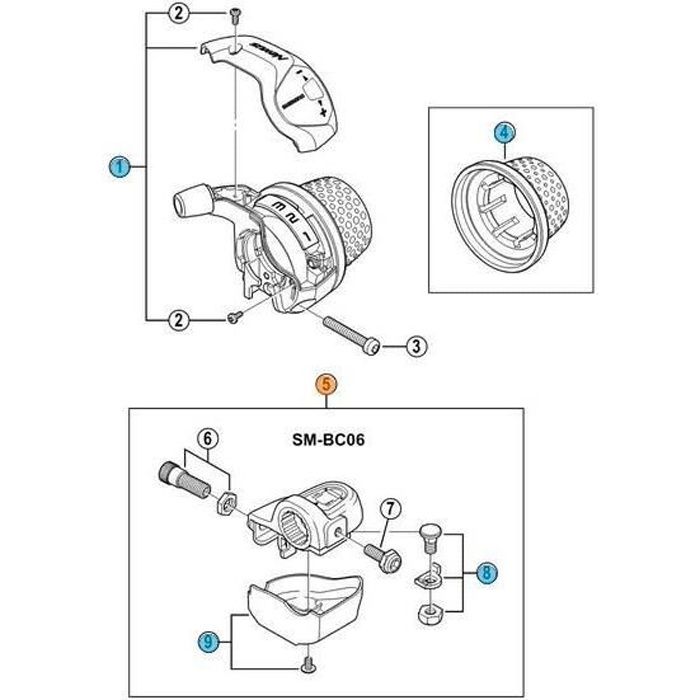 Mécanisme Nexus 3v SL-3S41E SM-BC06 Bell Crank - Shimano - Gauche - Argent