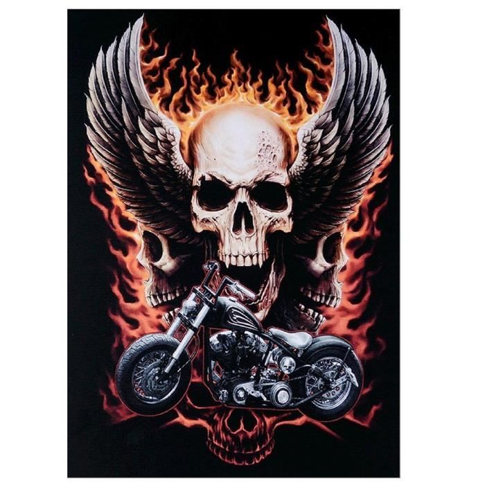 Moto Tete De Mort Diamant Broderie Peinture Croix Craft Home Decor M4300 Achat Vente Tableau Toile Cdiscount