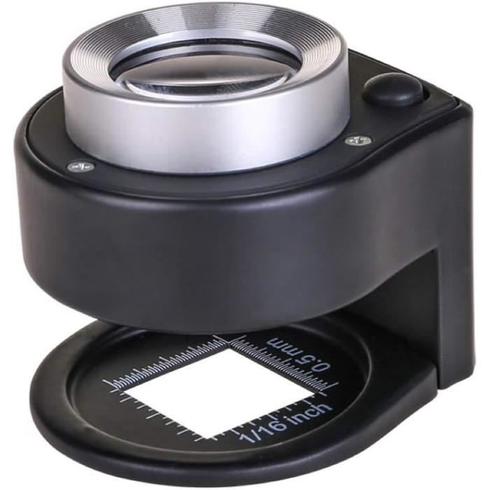 30x grossissante Loupe avec échelle 6 LED et lère UV Portableen métalPliablepour la Couture