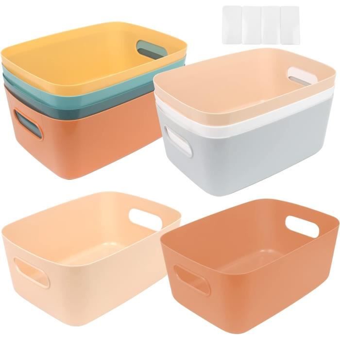 JMIATRY Lot de 8 Petit Panier Rangement 20.5X14.5X7.5cm, Panier Rangement Plastique, Boite Rangement Bac Rangement Plastique Boite De Rangement