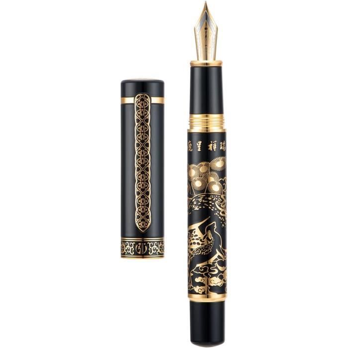 Stylo Plume Pierre Balmain Paris - Pointe Iridium Dorée - Chrome Noir - Occasion