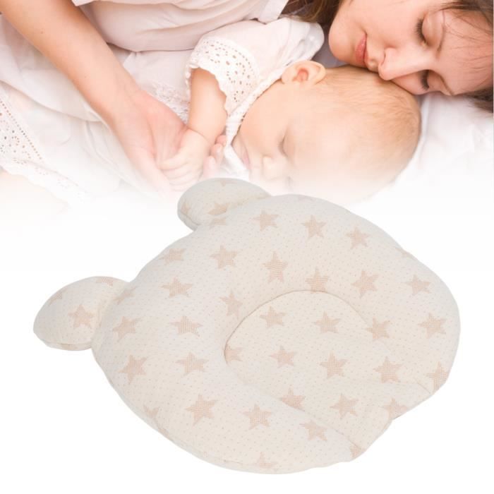 Oreiller bébé nouveau-né 0-12 mois en latex coussin de sommeil respirant amovible lavable dessin animé anti tête plate-B
