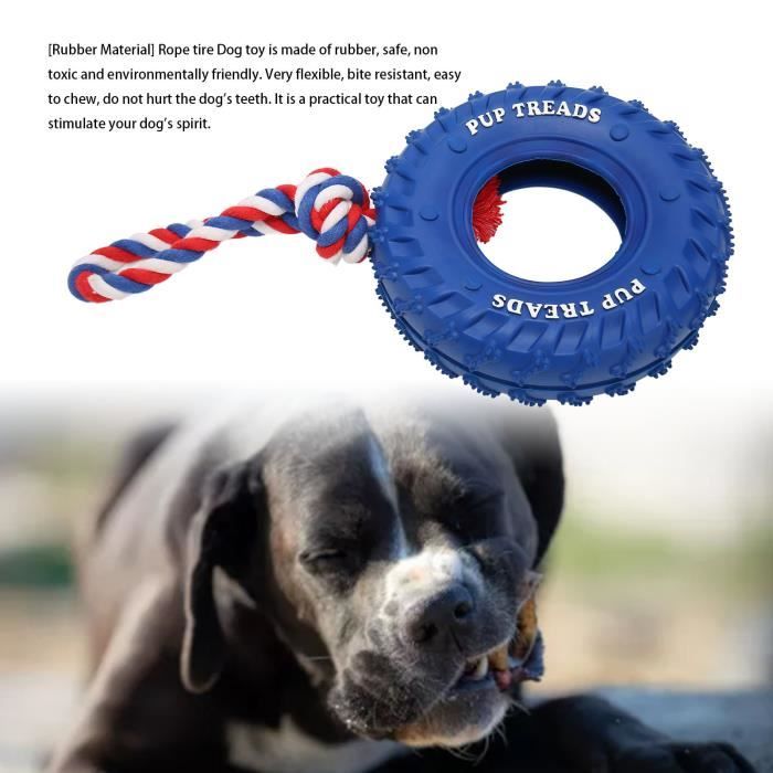 Meilleurs prix pour Jouet à mcher de pneu de chien Jouet à mcher pour pneus de chien résistant aux morsures animalerie ensemble Bleu SURENHAP
