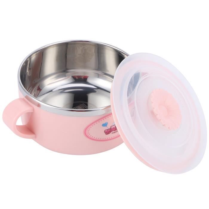 Lot De 2 Assiettes Bébé En Acier Inoxydable Avec Ventouse - 23cm, 3 Compartiments, Silicone Amovible