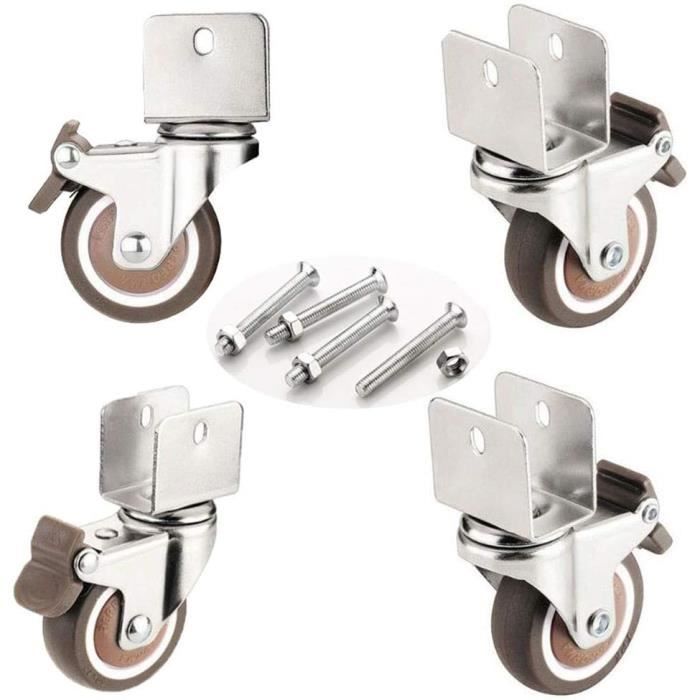 Couleur Avec Frein 2 Pouces M10 Roulettes Pivotantes Pour Meubles, Résistantes à L'usure