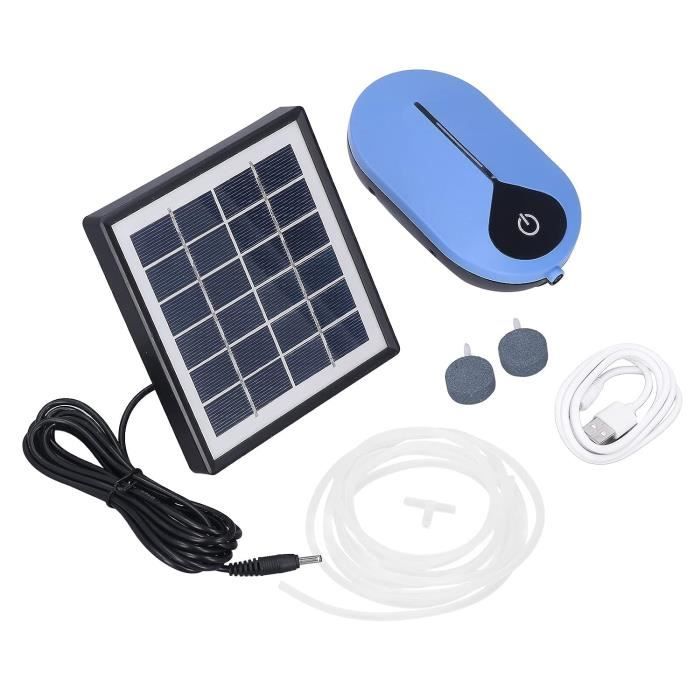 Pompe à Air Solaire Pour étang Et Aquarium - Oxygénateur Silencieux Avec Pierre à Bulles - Énergie Solaire Autonome