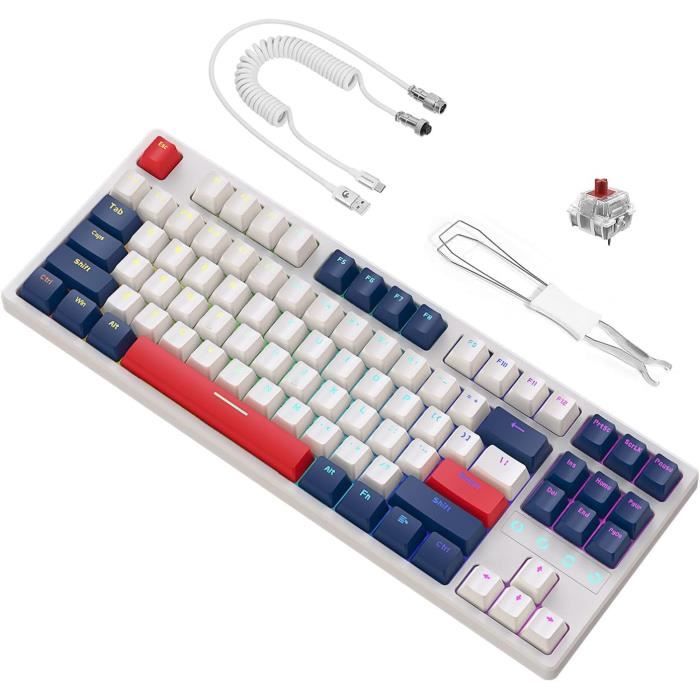 Clavier Gaming Glorious GMMK Mécanique Modulaire RGB - TKL - Blanc - Dragonix in