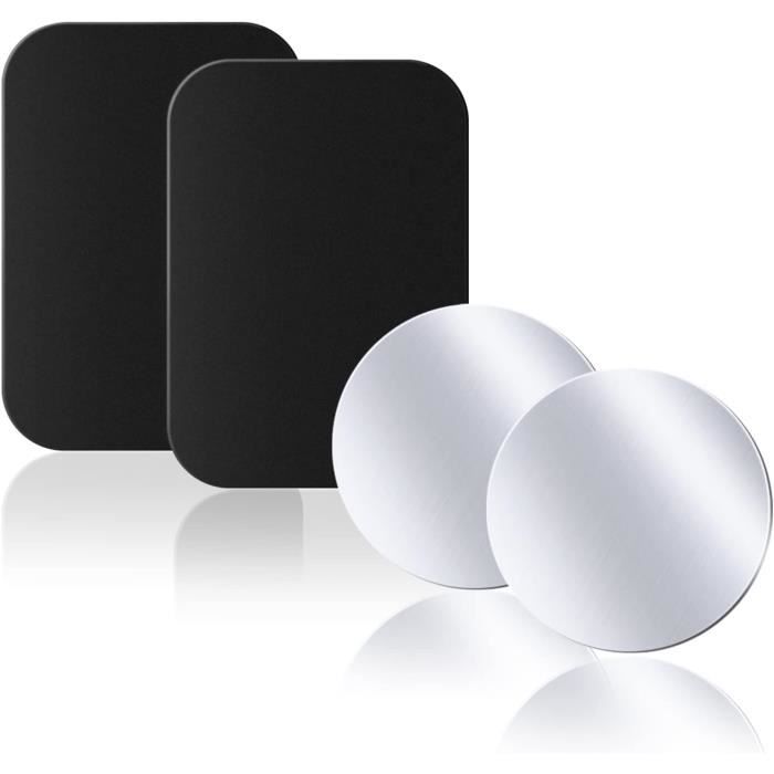 Lot de 4 plaques métalliques universelles avec adhésif pour support