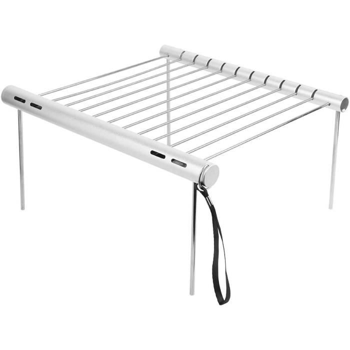 Barbecue Charbon Acier Inoxydable Pliable - 73x33.5x70cm - Pour 5-10 Personnes - Camping/Jardin
