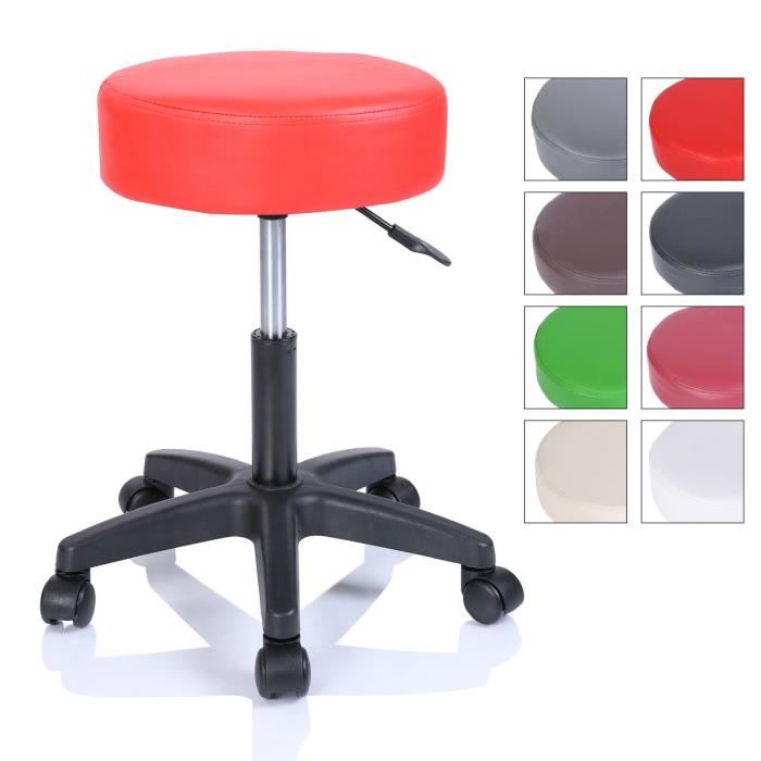 Tabouret De Bar Pivotant Tabouret De Travail À Roulettes Chaise De Bureau Avec Dossier Blanc - Foto 8