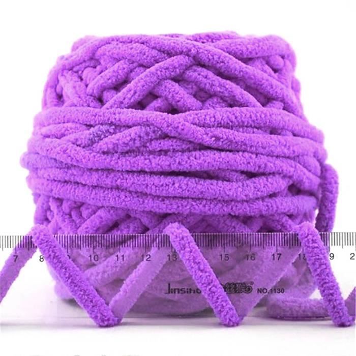 Laine à Tricoter Chenille Épaisse 250g 18m - Fil Géant Doux Pour Tricot à La Main Et Gros Projets