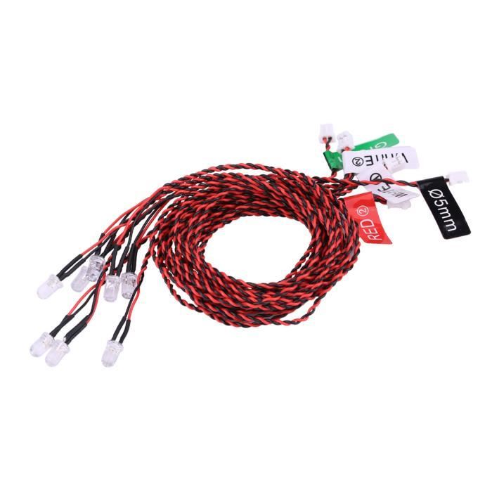 INJORA 4 LED Pour Voiture RC 1/10 1/14 | Lampe Clignotante | Contrôle Par CH3 | Jaune/Bleu/Rouge
