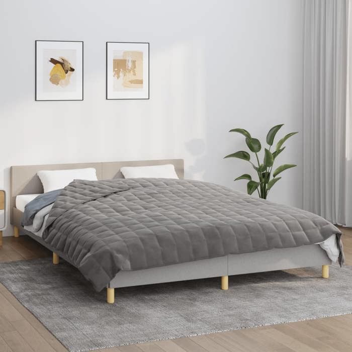 vidaXL Couverture lestée Gris 200x225 cm 9 kg Tissu 350780