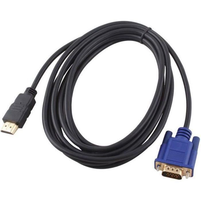 Câble hdmi mâle vers vga mâle 1,8m (plaqué or) bo38147 Cdiscount