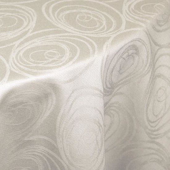 Nappe ovale 180x240 cm Jacquard 100% coton SPIRALE blanc 
