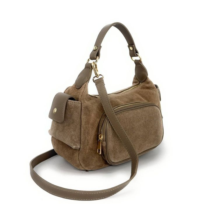 Sac à Main Marron Taupe En Cuir LR - Très Bon état, Porté épaule Ou Main