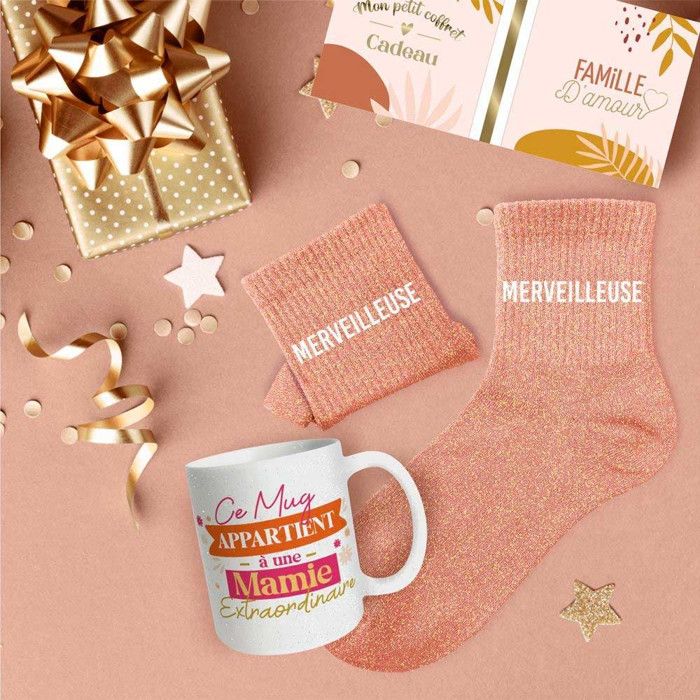 Coffret Mug et Chaussettes Mamie Merveilleuse - Cdiscount Au quotidien