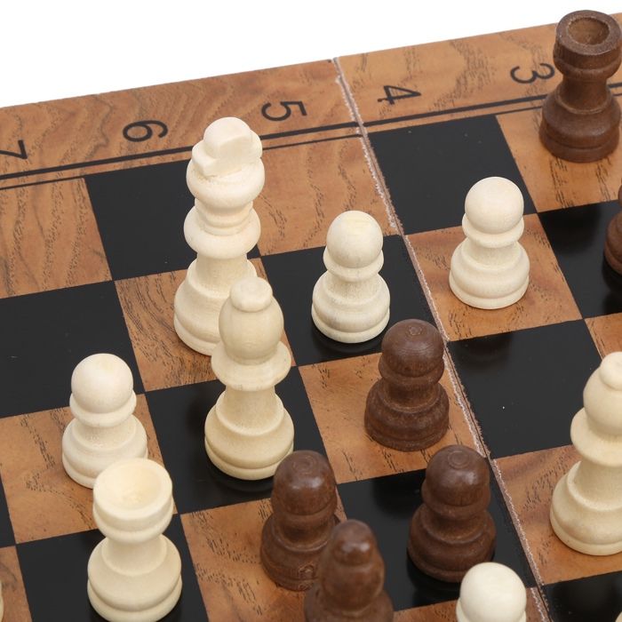 Set De Pièces D’échecs Et Dames En Bois – 32 Pièces échecs 2 Pouces + 24 Pions Dames 2,5 Cm, Jeu éducatif Pour Toute La Famille
