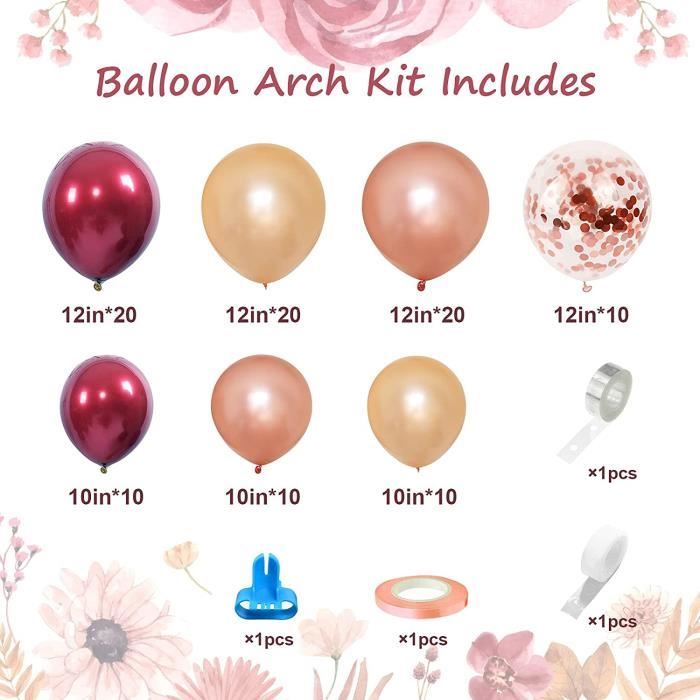 Kit Arche Ballon Rose Noir, Kit D'Arche De Ballons, 5 10 18 Pouces Noir Rose  Et Or Rose Ballons D'Anniversaire Bricolage Guir[H2641] - Cdiscount Maison