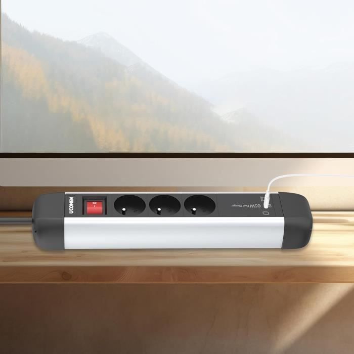 Multiprise Universelle Prise Eu Multiprise 1200W 10A Avec 4 Ports Usb