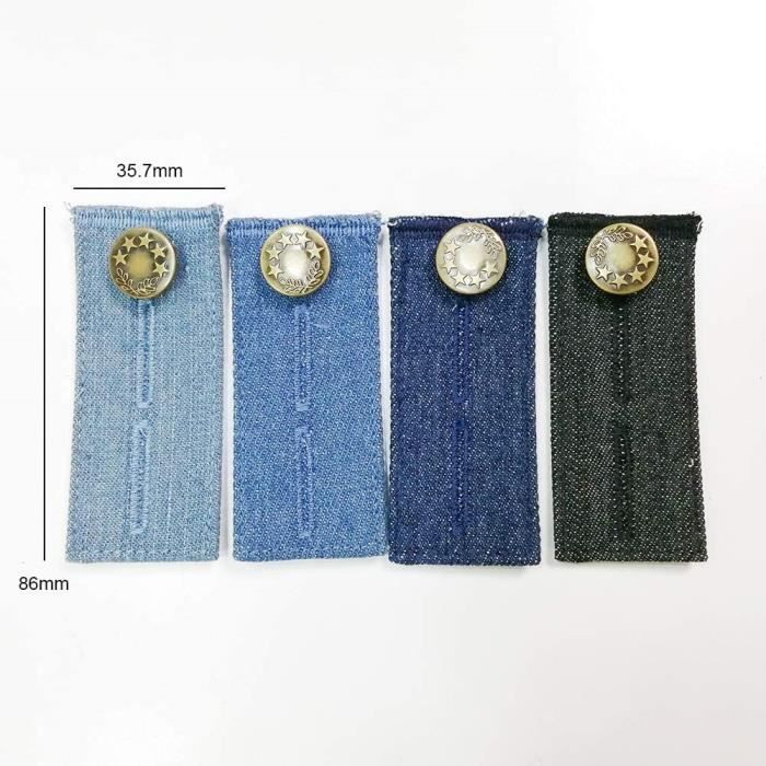 2 pièces Rallonge de bouton aléatoire pour pantalon jean couture gratuite  rallonges de taille rétractables réglables boutons en métal extenseur de  ceinture, Mode en ligne
