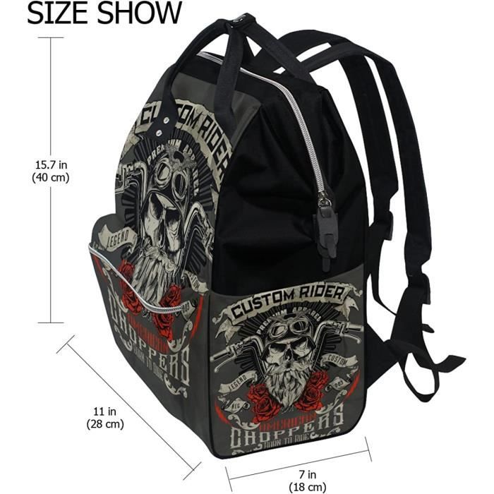 Sac dos langer vintage avec motif t te de mort Grande