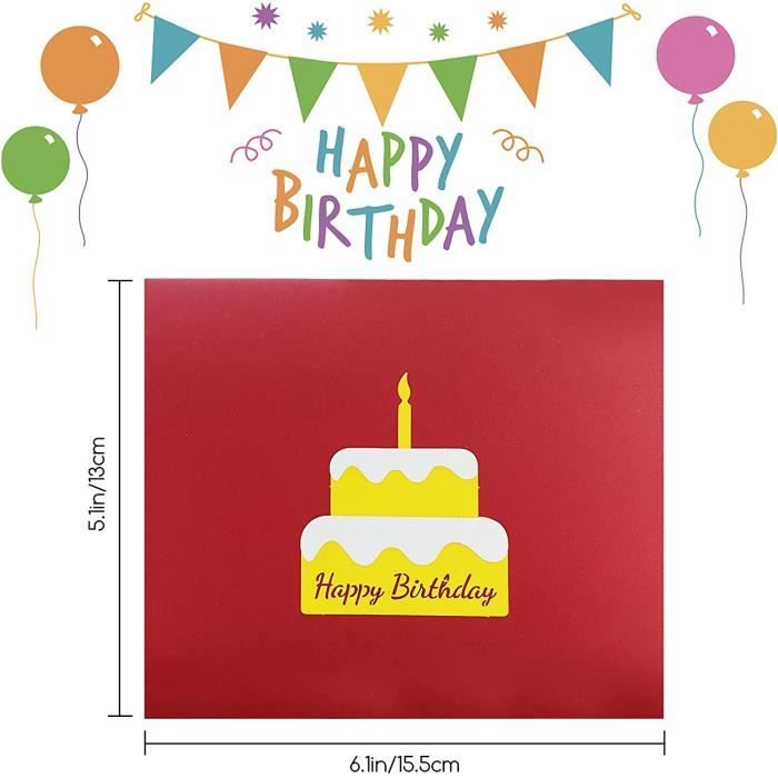 Cartes d'anniversaire avec enveloppe - Cartes de vœux anniversaire -  Happy