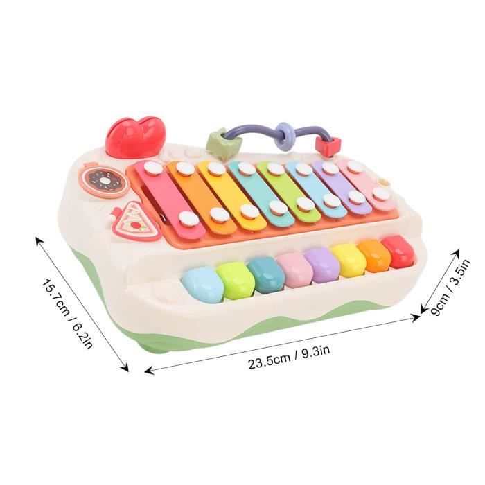 Piano Jouet Portable Bébé – Clavier Compact, Sons Piano Et Guitare, ABS Antidérapant, Pile AAA – Musique Dès 1 An