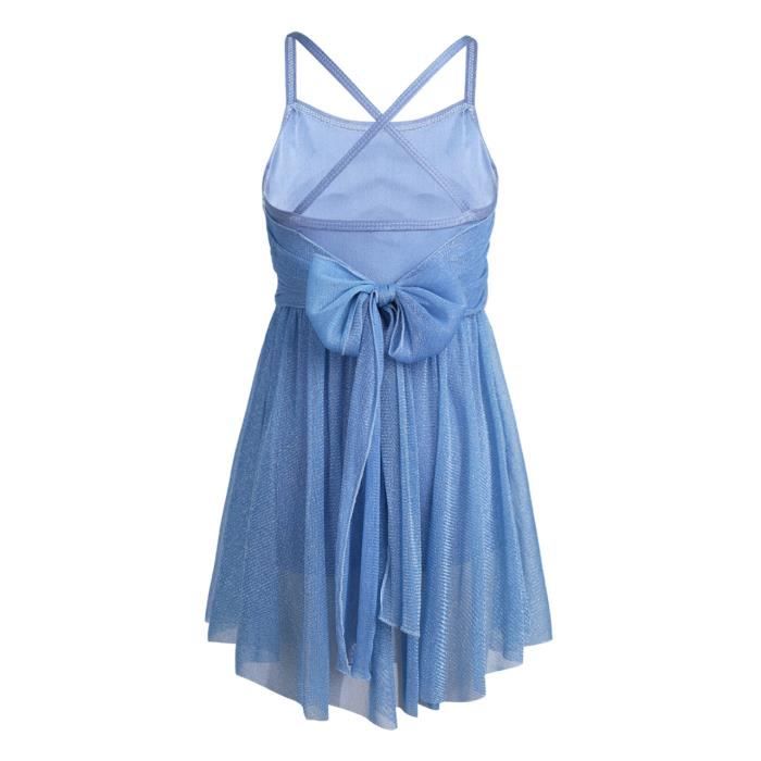 Inlzdz Robe Danse Lyrique Fille Fluide Sans Manche - Robe Ballet Gymnastique 6-16 Ans