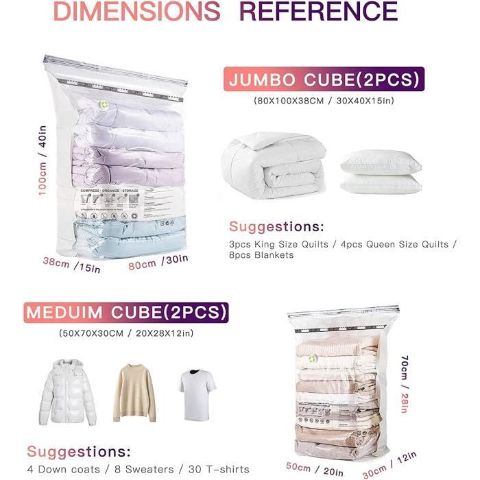Lot De 50 Sacs De Rangement Zip EVA - 5 Tailles (30x40 Cm à 18x25 Cm) | Étanches, Réutilisables Pour Voyage & Maison