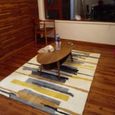 100*160 cm rayure Tapis Salon carpet tapis chambre d’enfant Tapis Shaggy Yoga Moquette Anti-dérapage Absorbant Velours décoration -2
